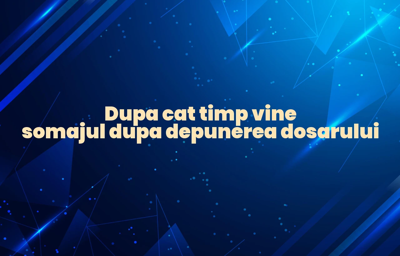 dupa cat timp vine somajul dupa depunerea dosarului